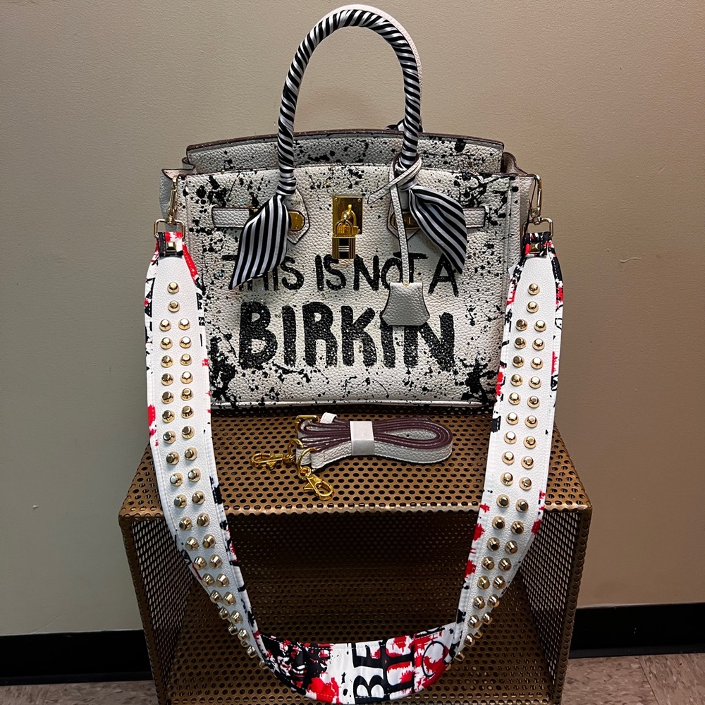 Anca Barbu White “This is Not A Birkin” Tote Bag